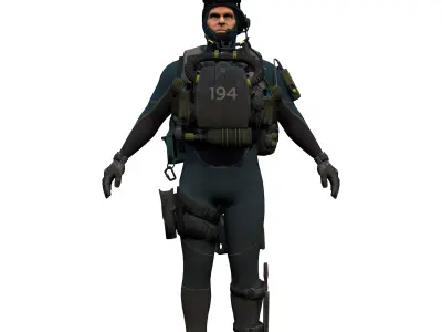 Agent from the game CSGO Captain Frank diver 3D model