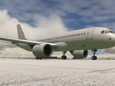Airbus A320 Neo White  Low-poly 3D model