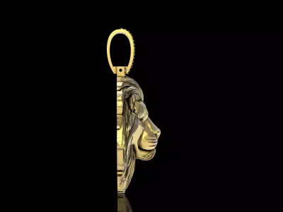 Lion Face Pendant 3D print model