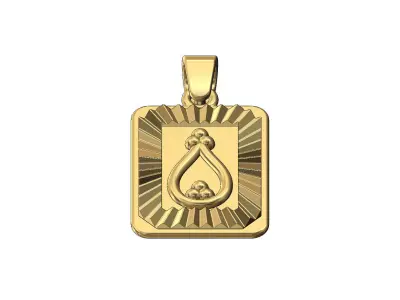 Bead crown faceted sunrays pendant charm 3D print model