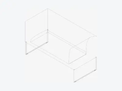 Furniture - Bench - Contemporary - Line - Type 4 Low-poly 3D model