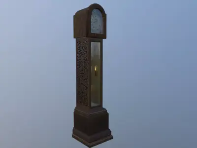 Grandfather clock haunted Low-poly 3D model