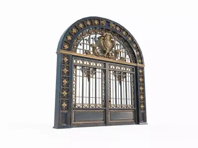 Ancient architectural structure iron gate 3D model
