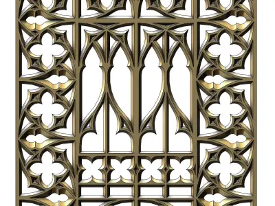 Gothic Ornament pannel for plaster and wood working 3D print model
