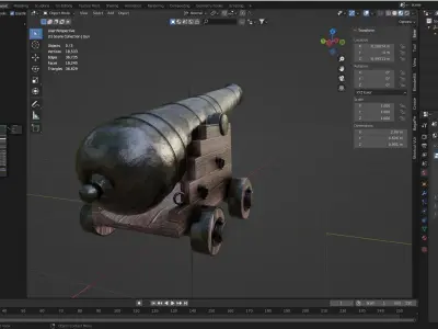 Cannon - Gun Of Ships Old military infantry defence weaponry 3D model