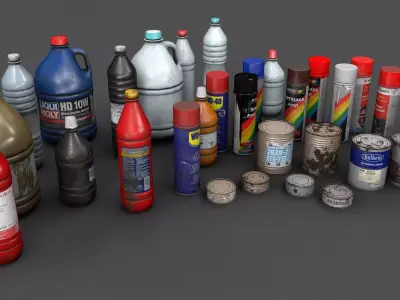 various container Low-poly 3D model