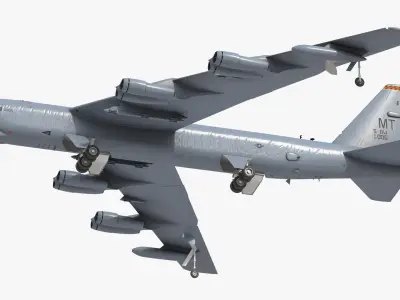 Boeing B52 Stratofortress Strategic Bomber Rigged 3D model