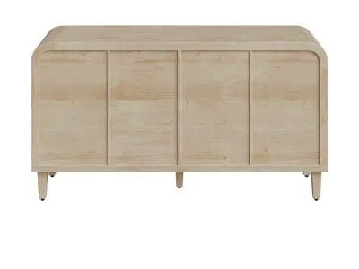 4-Door Sideboard With Curved Edge Low-poly 3D model purchase