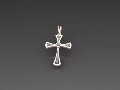 beautiful and amazing cross with diamonds 3D print model