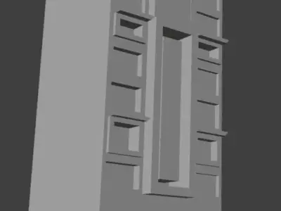 It is cartoon building 3D print model