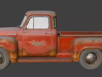 Vintage Rusty Pickup Truck 3D Model 3D model shop