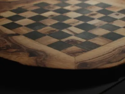 Handmade Vintage Wooden Chess Board 3D model