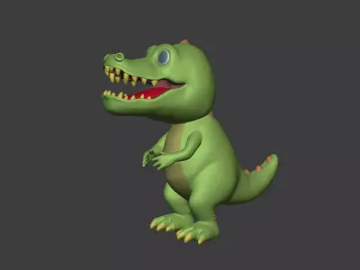 Cartoon Animal Characters - Crocodile Mascot - Dragon - Dinosaur Low-poly 3D model