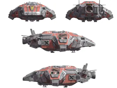 Tug Ship Low-poly 3D model