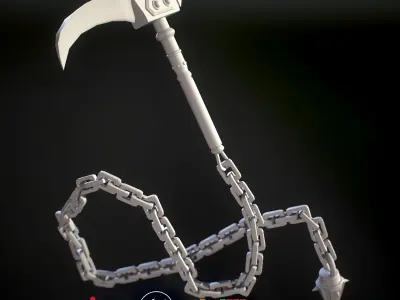 HIE Game Ready Kusarigama Low-poly 3D model