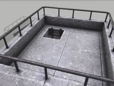 Military Bunker  Low-poly 3D model