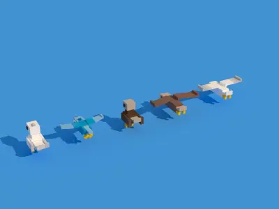 Low Poly Animals Birds Low-poly 3D model