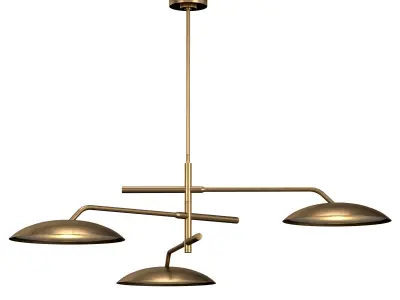 ASHER PENDANT - ANTIQUED BRASS 3D model