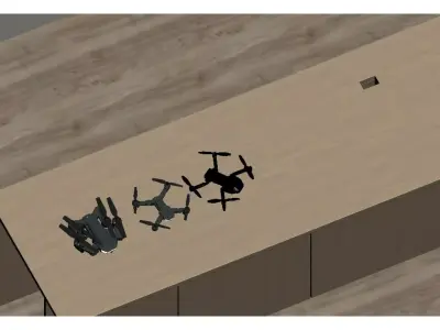 Folding drone Low-poly 3D model
