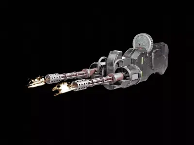 Portable Gatling Gun 3D model