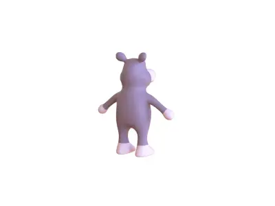 High-Quality 3D Cute Hippo for Games Low-poly 3D model