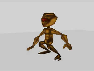 Alien of Varginha Retro Model PSX Style Low-poly 3D model