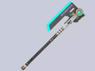 Scifi axe Low-poly 3D model order