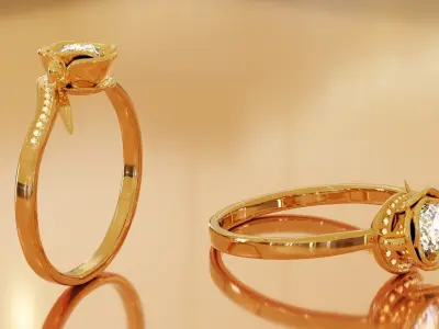 Rose diamond Ring 3D model