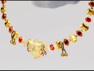 OLD MEDIEVAL BITCOIN NECKLACE - NFT READY 3D model