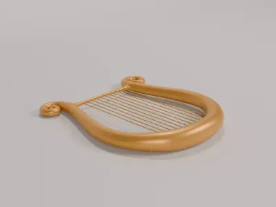 HARP CARTOON  Low-poly 3D model