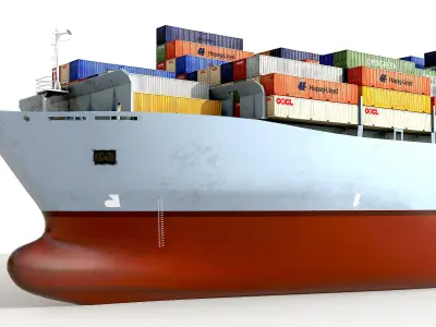 Cargo container ship 300m Low-poly 3D model