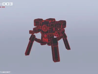 Scifi Mini bot Low-poly 3D model buy