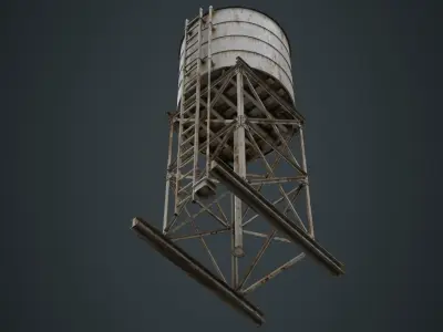 Water Tank 1B Low-poly 3D model