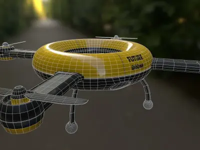 Drone Future Free low-poly 3D model