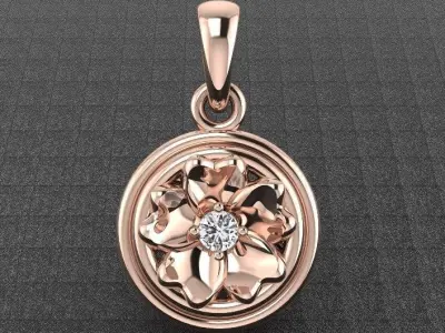 Flower Pendant 3D print model 6