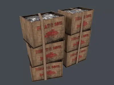 Fish Crate Low-poly 3D model