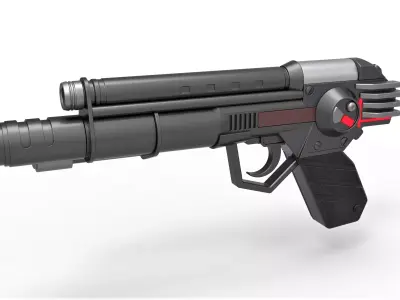 Skeletor trooper pistol from Masters of the Universe 1987 3D model
