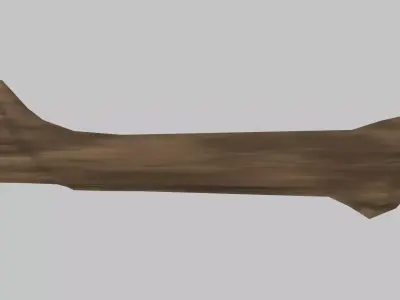 wooden katana Low-poly 3D model