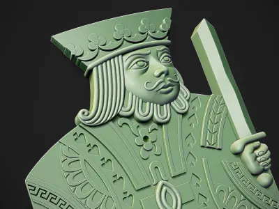 King of Spades Releif 3D print model