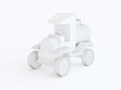 Wooden toy tank truck 03 3D model
