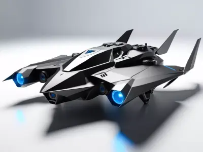 Futuristic SciFi Combat Spaceship 3D model