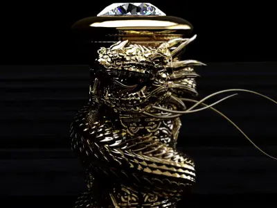 Dragons silver dragon pen Free 3D print model
