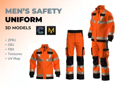 Safety Uniform - Jacket and Cargo Pants 3D model