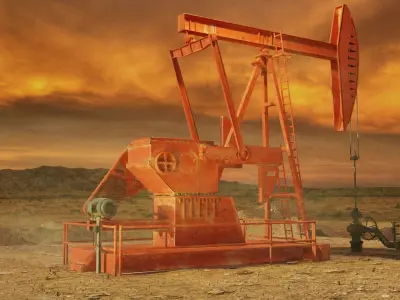 Oil Beam Pump Low-poly 3D model