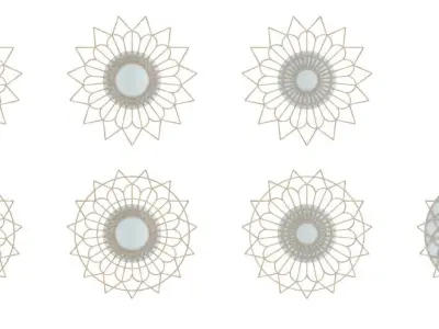 Bamboo Wall Mirror Set Free 3D model