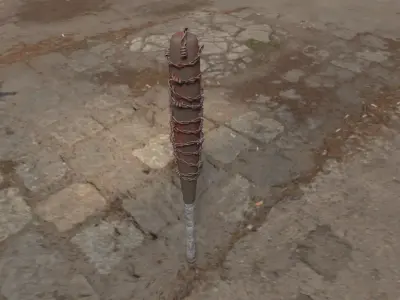 Barbed Wire Bat-PBR-Game Ready Asset Low-poly 3D model