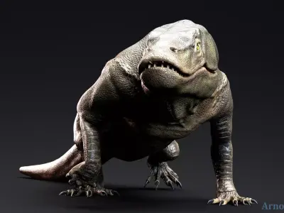 Creature -Reptile Megalania Unreal Engine Project Low-poly 3D model