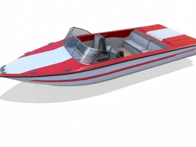 Speedboat 8 Low-poly PBR Low-poly 3D model