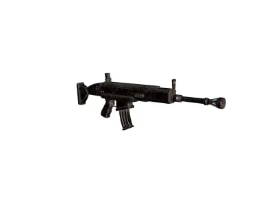 Post Apocalyptic Tactical Rifle FPS Game Ready PBR 3D Weapon Low-poly 3D model