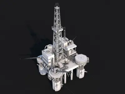 Oil Rig Platform Low-poly 3D model buy
